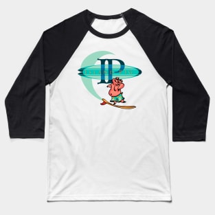 Island Pig Surfing Baseball T-Shirt